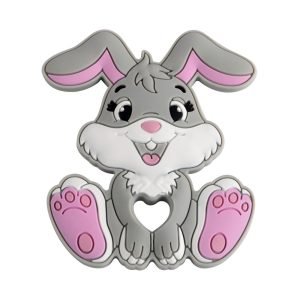 Силіконовий гризунець, прорізувач для зубів – Кролик Сірий