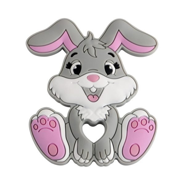 Силиконовый грызунок, прорезыватель для зубов - Кролик Серый — изображение 1