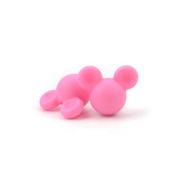 Силиконовая бусинка, бусина для прорезывателя зубов - Микки Розовый — изображение 1