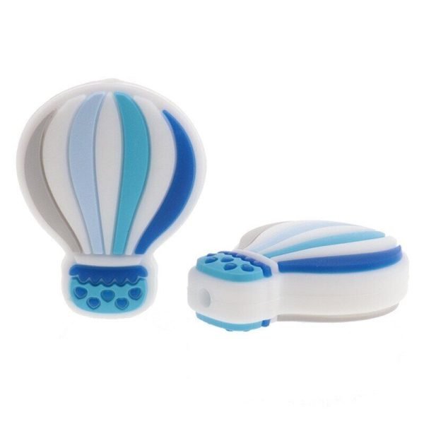 Силіконова бусинка, бусина для прорізувача зубів - Міні повітряна куля Блакитна - Зображення 1