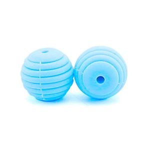 Силіконова бусинка, бусина для прорізувача зубів – Вулик 15мм Блакитний пастельний