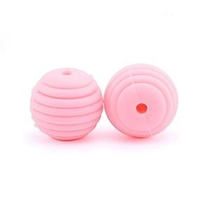 Силіконова бусинка, бусина для прорізувача зубів – Вулик 15мм Рожевий