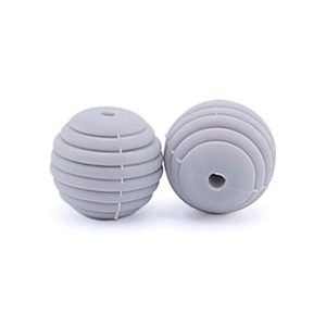 Силіконова бусинка, бусина для прорізувача зубів – Вулик 15мм Сірий світлий