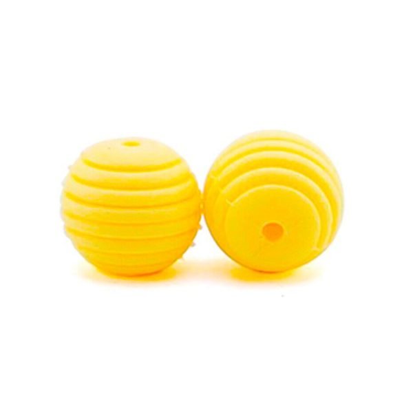 Силіконова бусинка, бусина для прорізувача зубів - Вулик 15мм Жовтий - Зображення 1