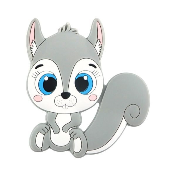 01Pc-Silicone-Teether-Various-Styles-Food-Grade-Baby-Teeth-Care-Molar-Rodent-Baby-Silicone-Bead-Nipple (4) Силиконовый грызунок, прорезыватель для зубов - Белочка с хвостиком Серая — изображение 1