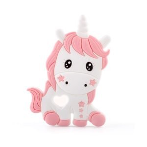 Силіконовий гризунець, прорізувач для зубів – Єдиноріг Рожевий кварц