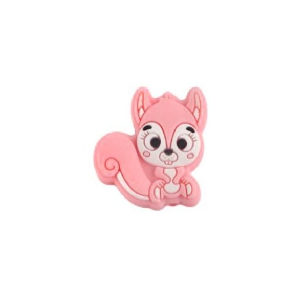 Силиконовая бусинка, бусина для прорезывателя зубов - Мини белочка Розовый кварц — изображение 1
