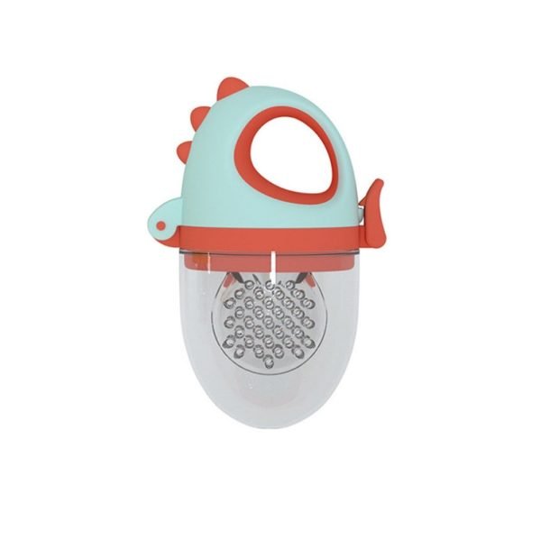 Ніблер силіконовий "Дино"для годування і введення прикорму (Червоний+М'ятний) - Зображення 1