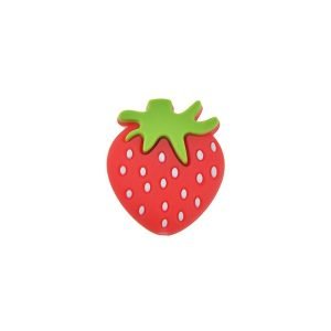 Силіконова бусинка, бусина для прорізувача зубів – Полуничка Червона