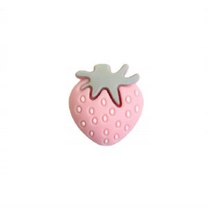 Силіконова бусинка, бусина для прорізувача зубів – Полуничка Рожевий Кварц