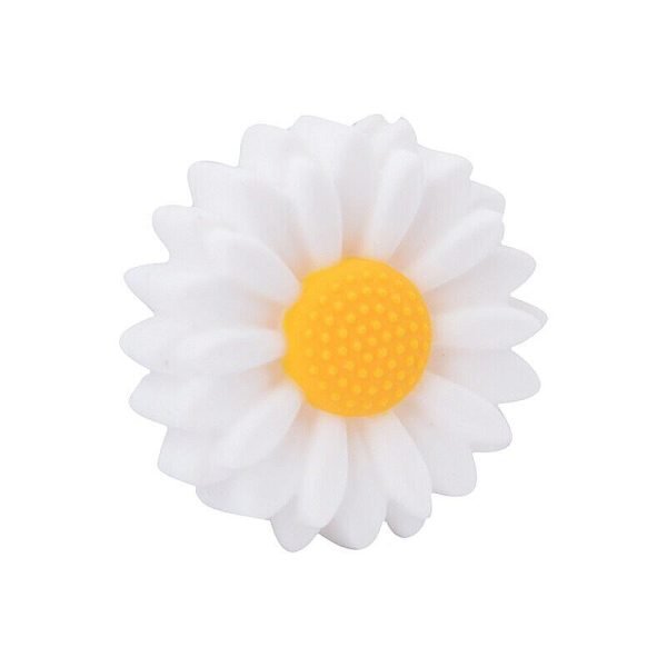 Силиконовая бусинка, бусина для прорезывателя зубов - Ромашка Белая (30мм) — изображение 1
