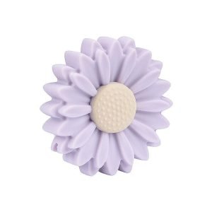Силіконова бусинка, бусина для прорізувача зубів – Ромашка Лаванда (30мм)