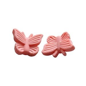 Силіконова бусинка, бусина для прорізувача зубів – Метелик 3Д Рожевий кварц