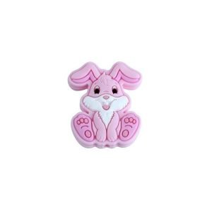 Силіконова бусинка, бусина для прорізувача зубів – Міні кролик Baby pink