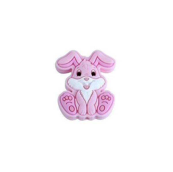 Силіконова бусинка, бусина для прорізувача зубів - Міні кролик Baby pink - Зображення 1