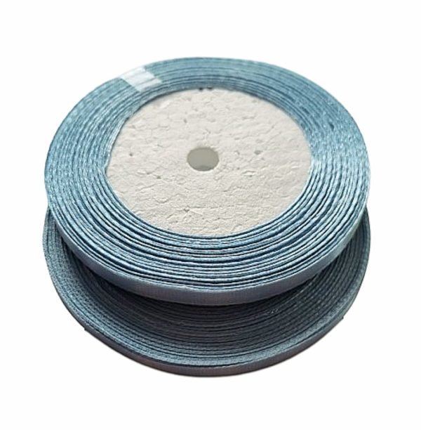 Атласна стрічка - Блакитна пастельна (6мм*23м) - Зображення 1