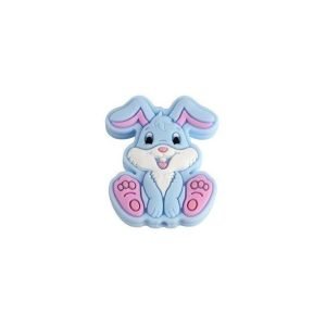 Силіконова бусинка, бусина для прорізувача зубів – Міні кролик Бебі блю