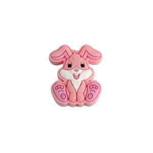 Силіконова бусинка, бусина для прорізувача зубів – Міні кролик Рожевий кварц