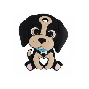 Силіконовий гризунець, прорізувач для зубів – Собачка Чорна