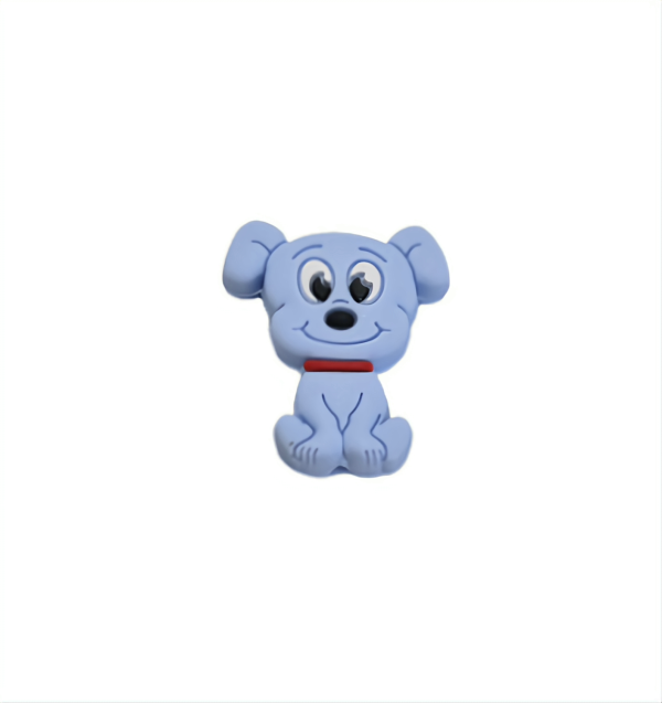 Силиконовая бусинка, бусина для прорезывателя зубов - Мини Собачка Беби блю — изображение 1