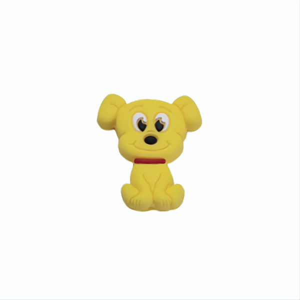 Силиконовая бусинка, бусина для прорезывателя зубов - Мини Собачка Желтая — изображение 1