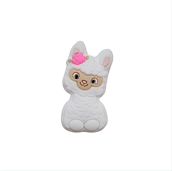 Силиконовая бусинка, бусина для прорезывателя зубов - Мини Альпака Белая — изображение 1