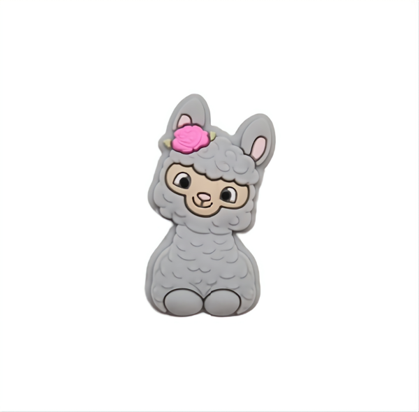 Силиконовая бусинка, бусина для прорезывателя зубов - Мини Альпака Серая — изображение 1