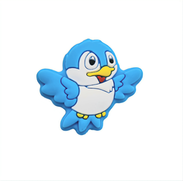 Силиконовая бусинка, бусина для прорезывателя зубов - Мини Птичка Голубая — изображение 1