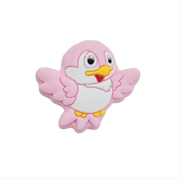 Силиконовая бусинка, бусина для прорезывателя зубов - Мини Птичка Baby pink — изображение 1