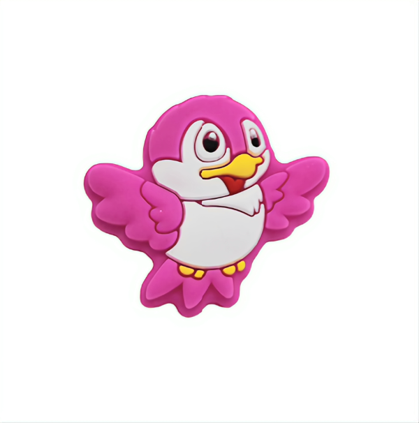 Силиконовая бусинка, бусина для прорезывателя зубов - Мини Птичка Малиновая — изображение 1