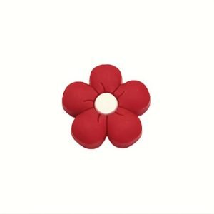 Силіконова бусинка, бусина для прорізувача зубів – Квіточка Червона