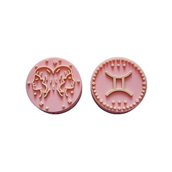 Силіконова бусинка, бусина для прорізувача зубів - Зодіак Близнюки - Рожевий кварц - Зображення 1