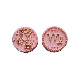 Силіконова бусинка, бусина для прорізувача зубів – Зодіак Діва – Рожевий кварц