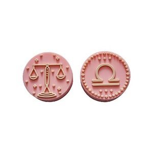 Силіконова бусинка, бусина для прорізувача зубів – Зодіак Терези – Рожевий кварц