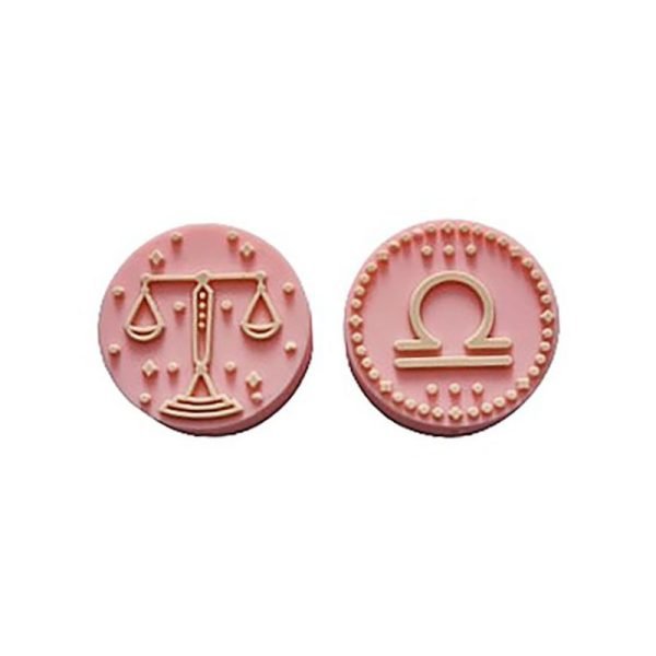 Силіконова бусинка, бусина для прорізувача зубів - Зодіак Терези - Рожевий кварц - Зображення 1