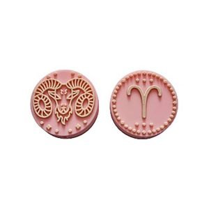 Силіконова бусинка, бусина для прорізувача зубів – Зодіак Овен – Рожевий кварц