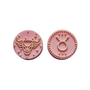 Силіконова бусинка, бусина для прорізувача зубів – Зодіак Телець – Рожевий кварц