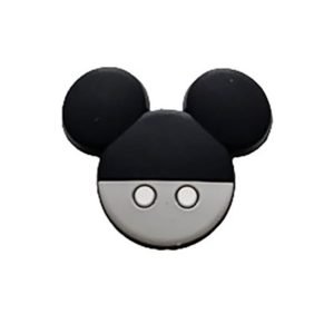 Силіконова бусинка, бусина для прорізувача зубів – Фігурний Міккі – Сірий світлий