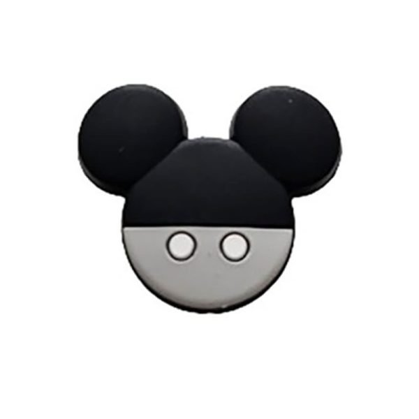 Силіконова бусинка, бусина для прорізувача зубів - Фігурний Міккі - Сірий світлий - Зображення 1