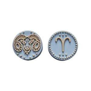 Силіконова бусинка, бусина для прорізувача зубів – Зодіак Овен – Бебі блю