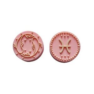 Силіконова бусинка, бусина для прорізувача зубів – Зодіак Риби – Рожевий кварц