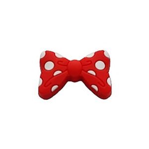 Силіконова бусинка, бусина для прорізувача зубів – Фігурний бант – Червоний