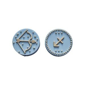 Силіконова бусинка, бусина для прорізувача зубів – Зодіак Стрілець – Бебі блю