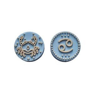 Силіконова бусинка, бусина для прорізувача зубів – Зодіак Рак – Бебі блю