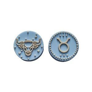 Силіконова бусинка, бусина для прорізувача зубів – Зодіак Телець – Бебі блю