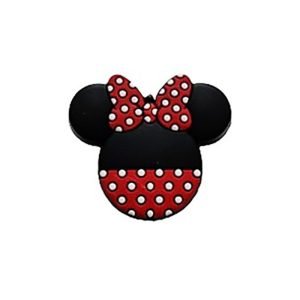 Силіконова бусинка, бусина для прорізувача зубів – Фігурна Мінні – Червона