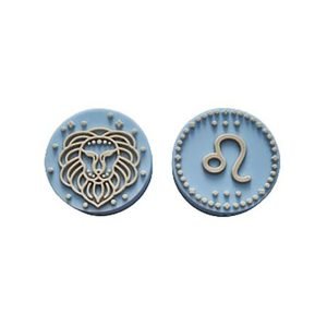 Силіконова бусинка, бусина для прорізувача зубів – Зодіак Лев – Бебі блю