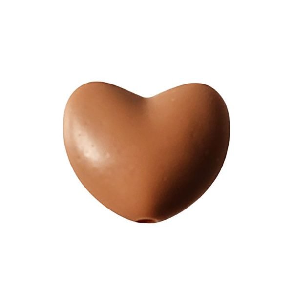 Силиконовая бусинка, бусина для прорезывателя зубов - Сердце Camel — изображение 1