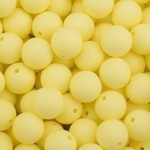 Силіконова бусинка, бусина для прорізувача зубів – Кругла 15мм Кремова