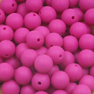 Силіконова бусинка, бусина для прорізувача зубів – Кругла 15мм Малинова